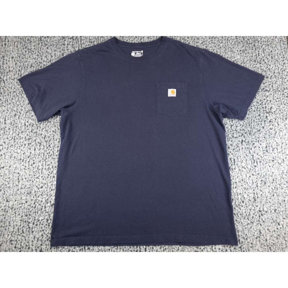 Carhartt Pocket T-Shirt Mens XL Navy Blue Loose Fit Heavyweight Cotton K87 NVY